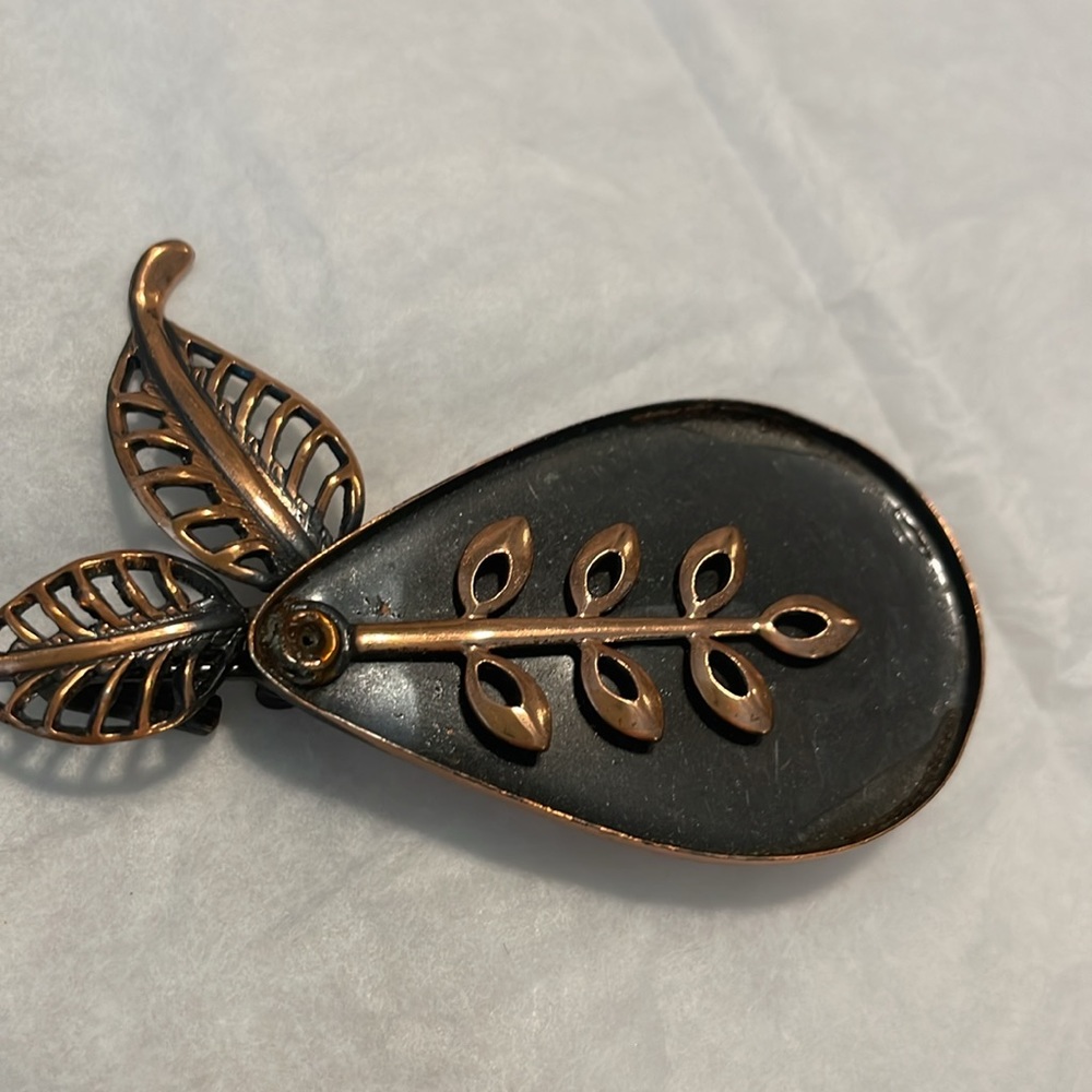 Matisse Copper and Enamel Brooch - Picture 3 of 4